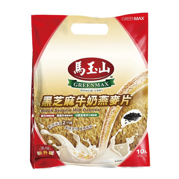 Greenmax Black Sesame Milk Oatmeal - 30g x 10 Packs