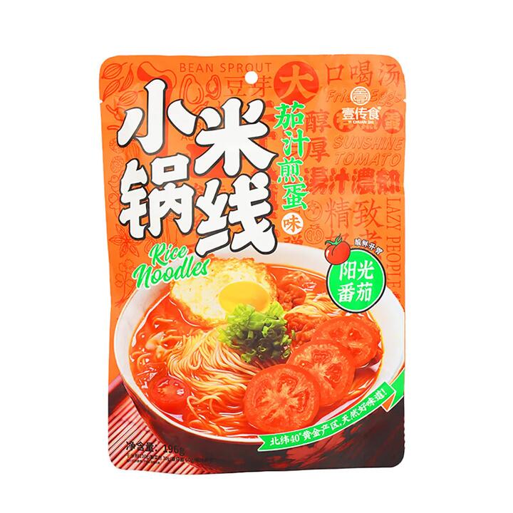 Yi Chuan Shi Small Pot Rice Noodles - Tomato and Fried Egg Flavor, 196g
