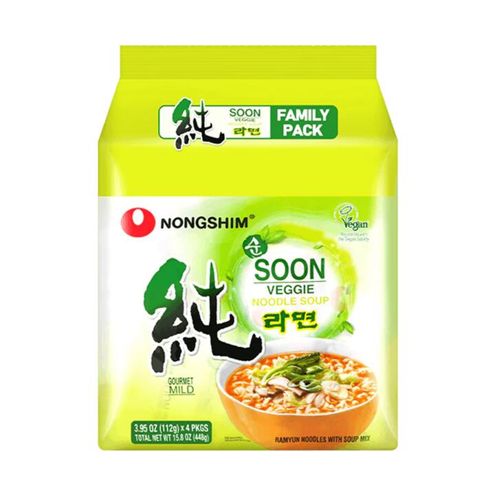 Nongshim Soon Veggie Noodle Soup - 112g x 5 Packs