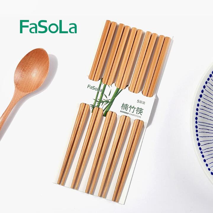 FaSoLa Bamboo Chopsticks - Set of 5 Pairs