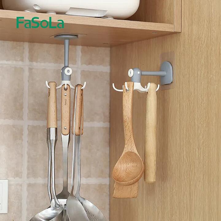 FaSoLa 360-Degree Rotating Six-Claw Hook - White