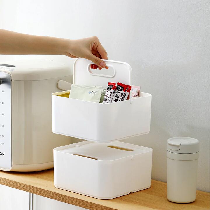 FaSoLa Portable Square Storage Box - White