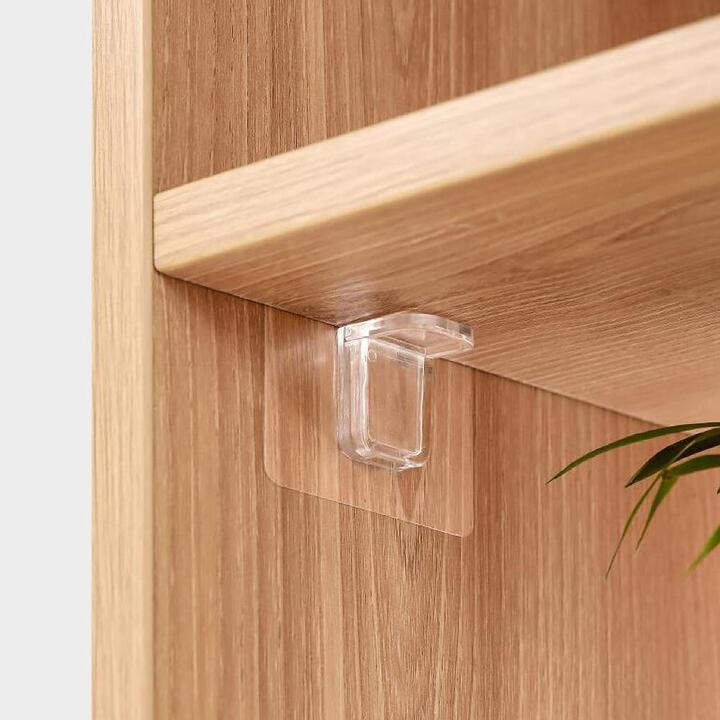 FaSoLa No-Drill Shelf Brackets - 4 Pack, Transparent