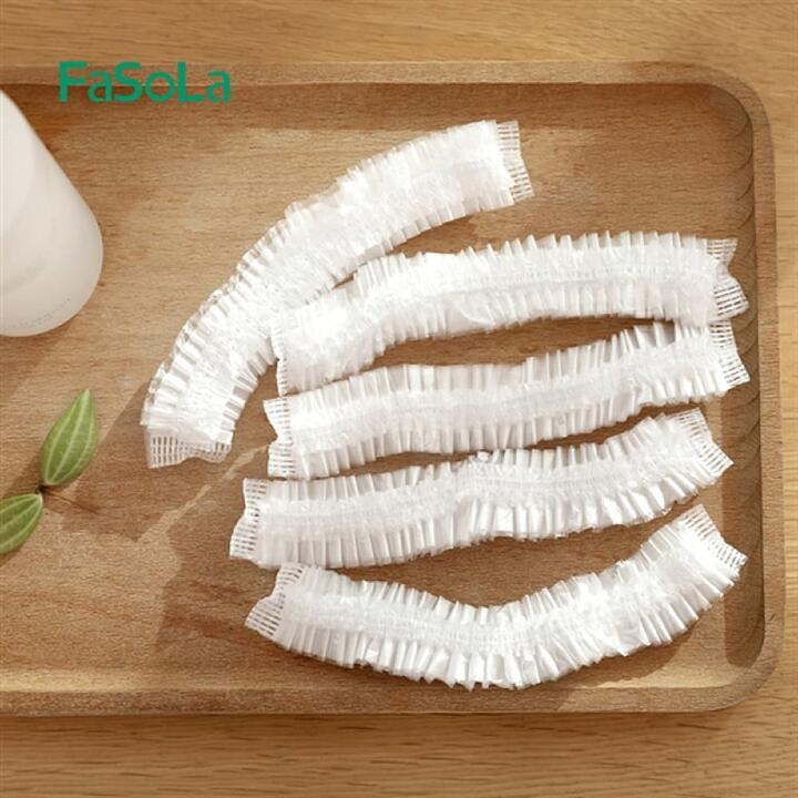 FaSoLa Disposable Shower Caps - White, 50 Pieces