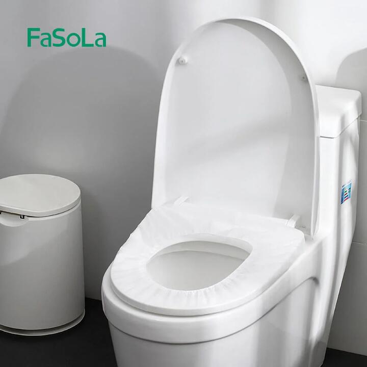 FaSola Disposable O-Shaped Toilet Seat Covers - 5 Pack, White, 15*67cm
