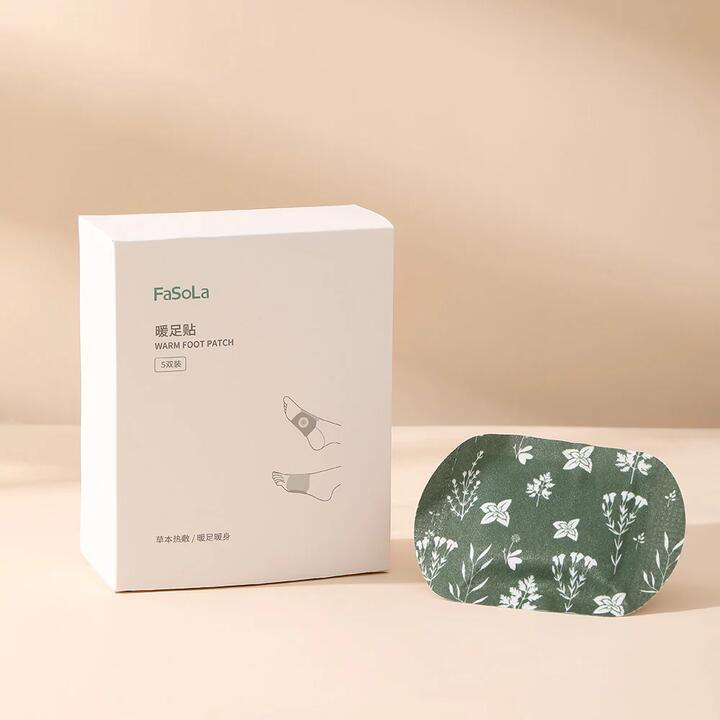 Fasola Warm Foot Patches - 5 Pairs, 12*8cm, Green