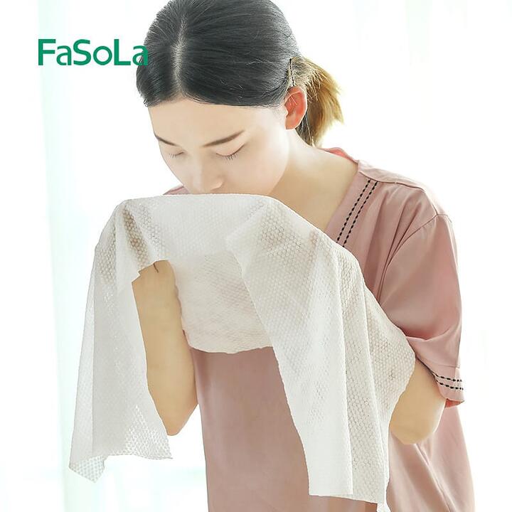 FaSoLa Disposable Pure Cotton Towel - White, 30x70cm