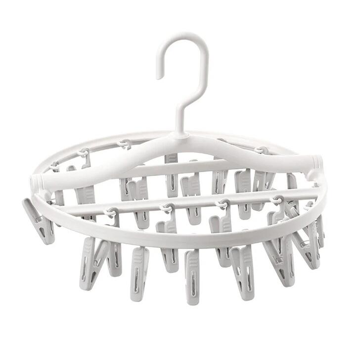FaSoLa Household Multi-Clip Drying Rack - Gray, Round, 24 Clips