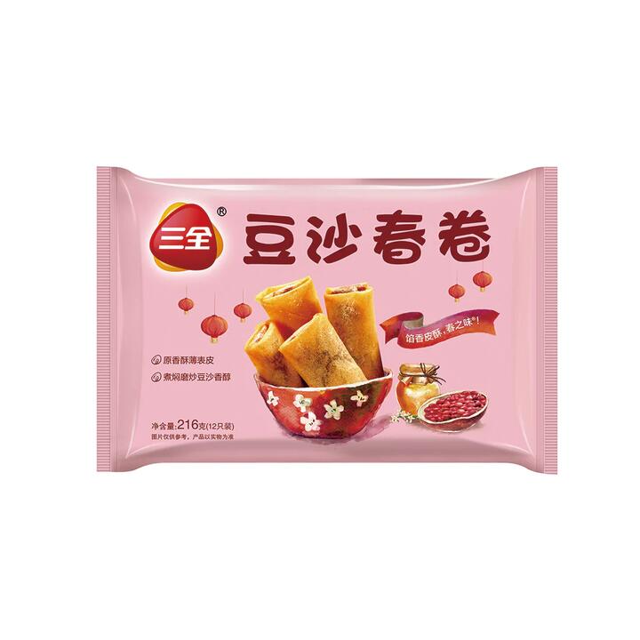 Sanquan Frozen Red Bean Paste Spring Rolls - 216g