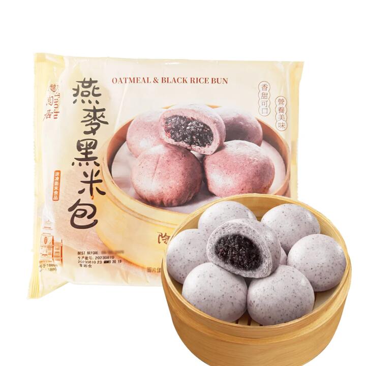 Taotaoju Frozen Oatmeal & Black Rice Bun - 337.5g