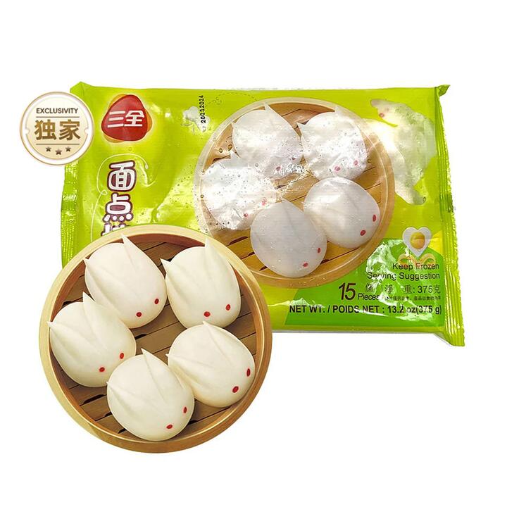 Sanquan Frozen Bunny Custard Buns - 15 Pieces, 375g