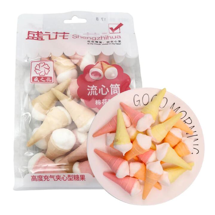 Shengzhihua Strawberry Filled Cone Marshmallows - 120g
