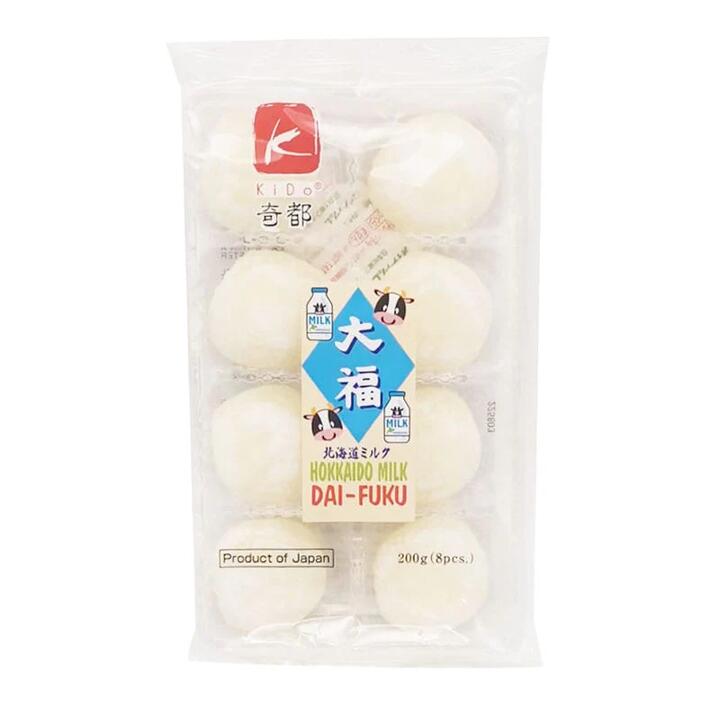 Kido Hokkaido Milk Daifuku Mochi - 8 Pieces, 200g