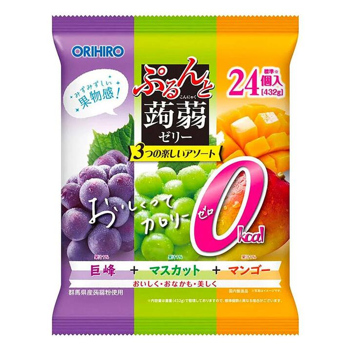 Orihiro Konjac Jelly - 3 Flavors (Kyoho Grape, Muscat, Mango) - 432g