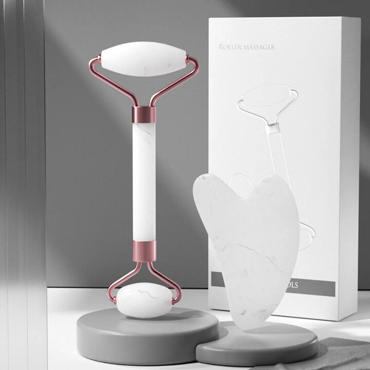 Ulife Facial Roller and Gua Sha Set - White