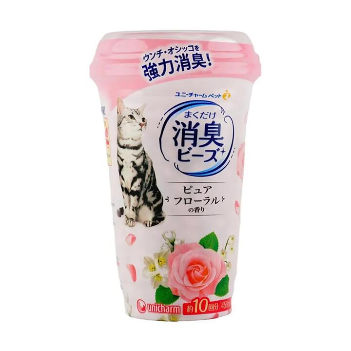 Unicharm Cat Litter Deodorizing Beads - Floral Scent, 450ml