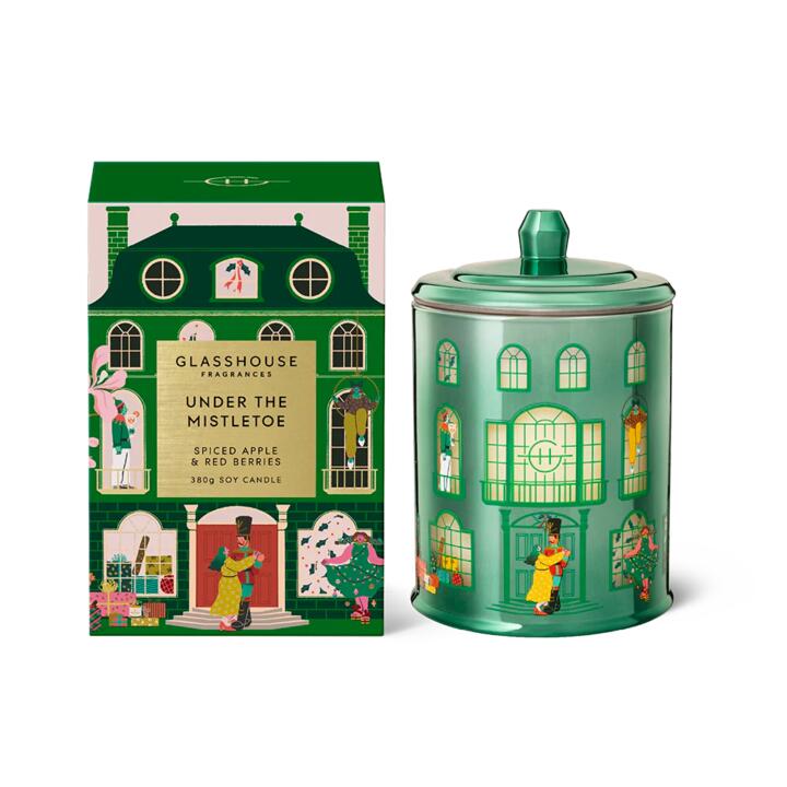 Glasshouse Under the Mistletoe Spiced Apple & Red Berries Soy Candle - 380g
