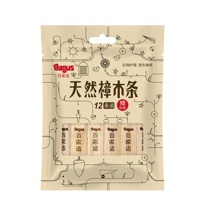 Bagus Natural Camphor Wood Strips - 12 Pieces