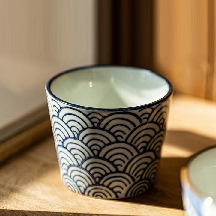 Modern SweetHome Ceramic Tea Cups - Mixed Colors, Set of 6