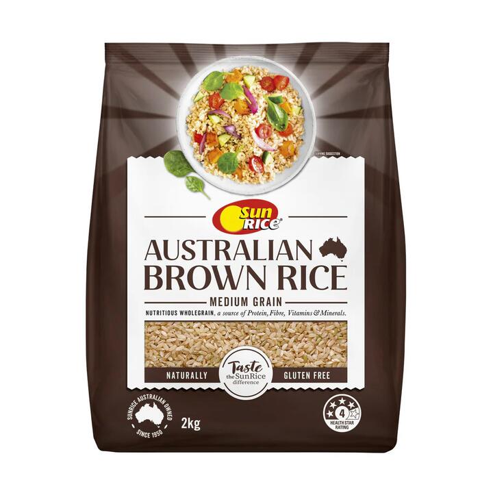 Sunrice Australian Brown Rice Medium Grain - 2kg