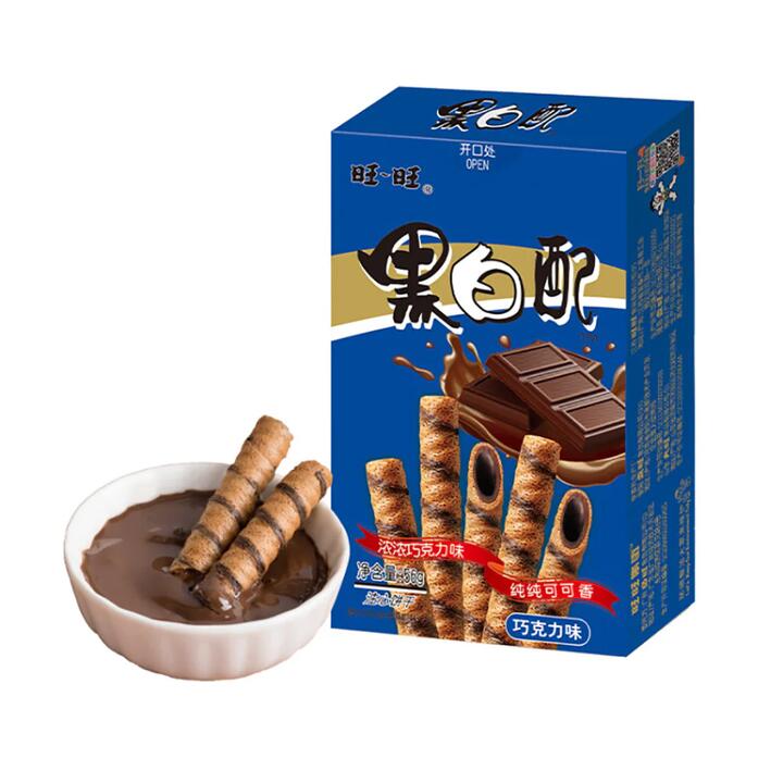 Want Want Black and White Chocolate Flavor Wafer Rolls - 56g