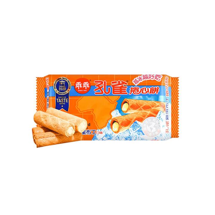 Kuai Kuai Peacock Egg Pudding Flavor Roll Biscuits - 63g