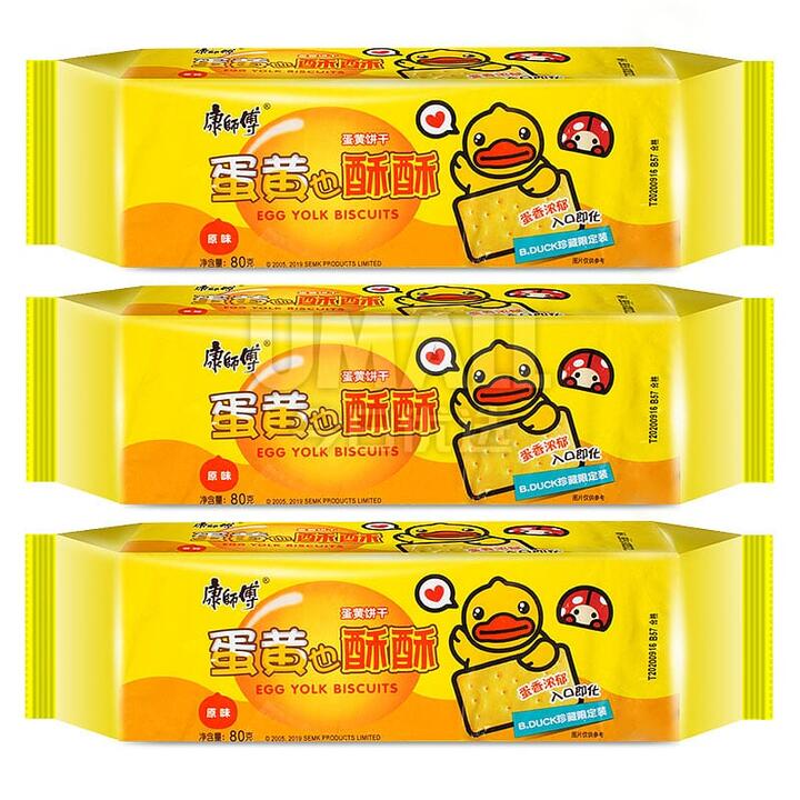 Master Kong Egg Yolk Biscuits - 3 Packs, 240g