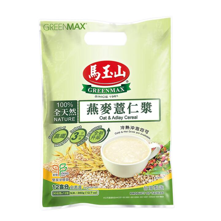 Greenmax Oat & Adlay Cereal - 30g x 12 Packs