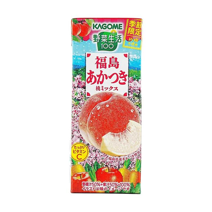 Kagome Yasai Seikatsu Peach Juice Drink - 195ml