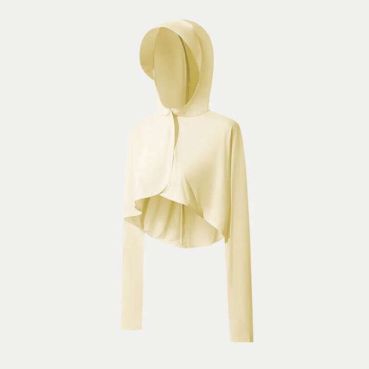 Ubras Hooded Sun Protection Jacket - Cream Yellow, Size S