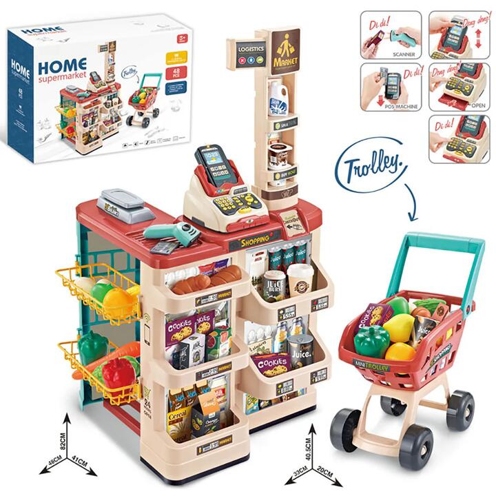 No Brainer Home Mini Supermarket Toy Set - 48 Pieces