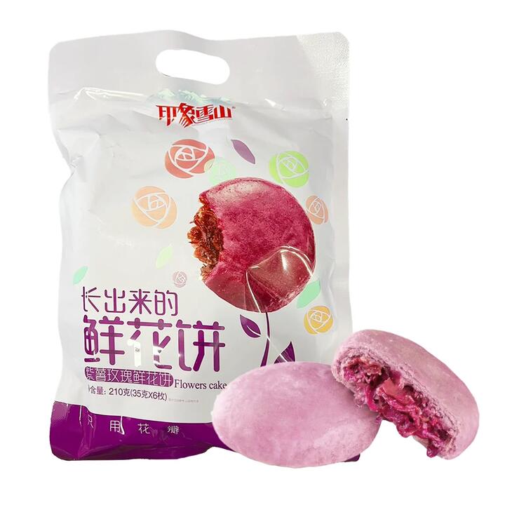 Impression Snow Mountain Purple Sweet Potato Rose Flower Cake - 6 Pieces, 210g