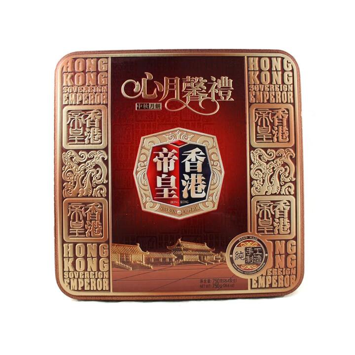 Hong Kong Sovereign Emperor Red Bean Paste Double Yolk Mooncakes Gift Box - 4 Pieces, 750g