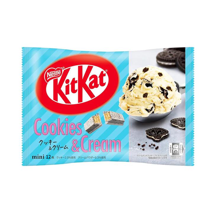 Nestle KitKat Mini Cookies & Cream Wafer Bars - 12 Pieces, 140g