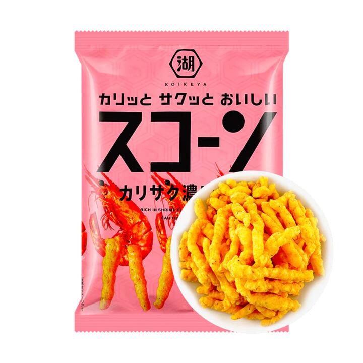 Koikeya Corn Sticks - Rich Shrimp Flavor, 75g