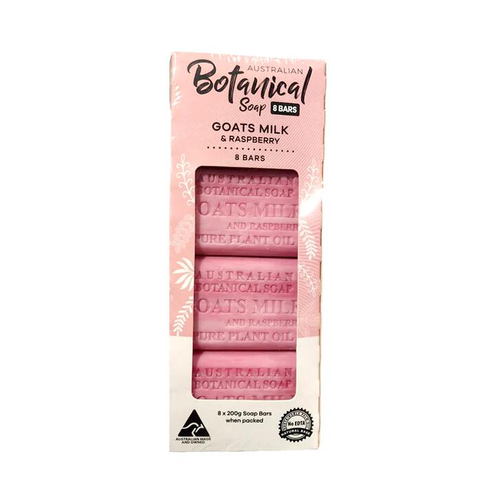 Australian Botanical Soap Goats Milk & Raspberry - 8 Bars (200g each)