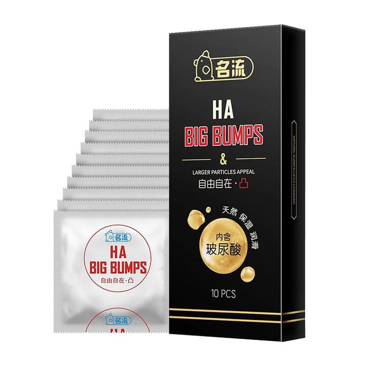 MingLiu HA Big Bumps Hyaluronic Acid Condoms - 10 Pieces