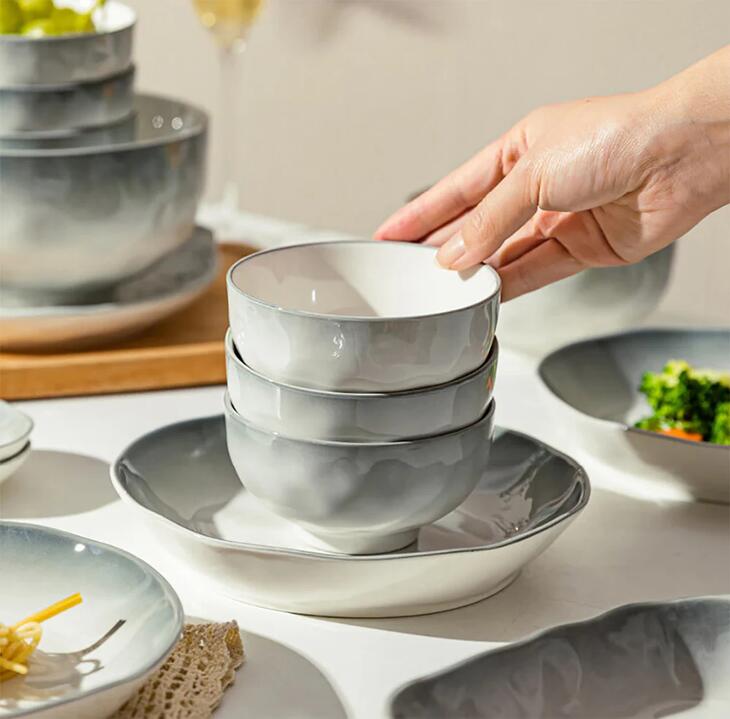 Modern SweetHome Gradient Smoke Rain 4.5-Inch Rice Bowl