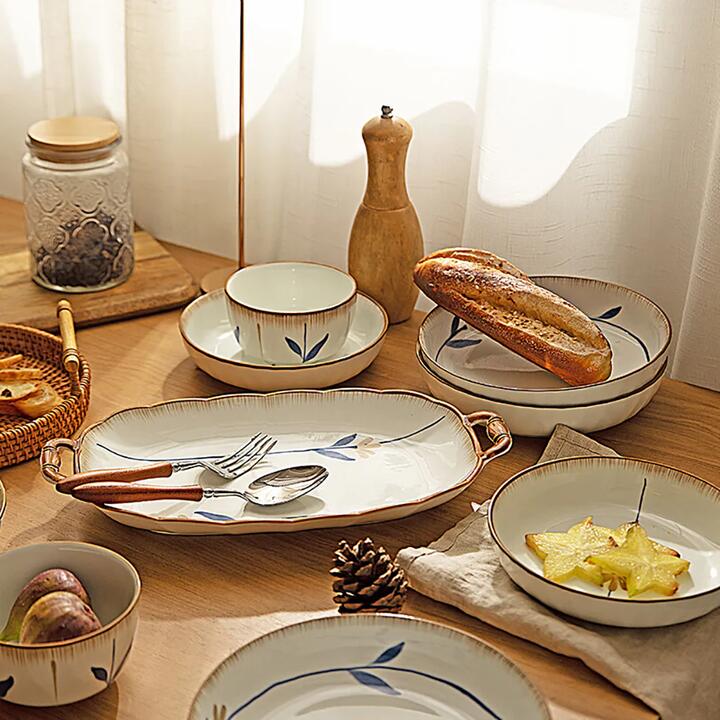 Modern SweetHome Lantingxu 13.5-Inch Dual-Handle Bamboo Fish Plate