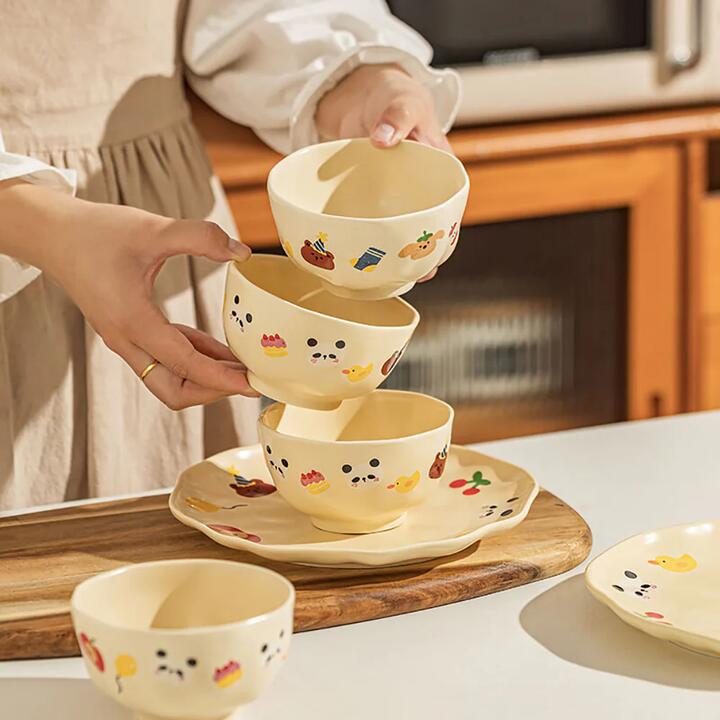 Modern SweetHome Animal Party 2-Person Dining Set - 7 Pieces