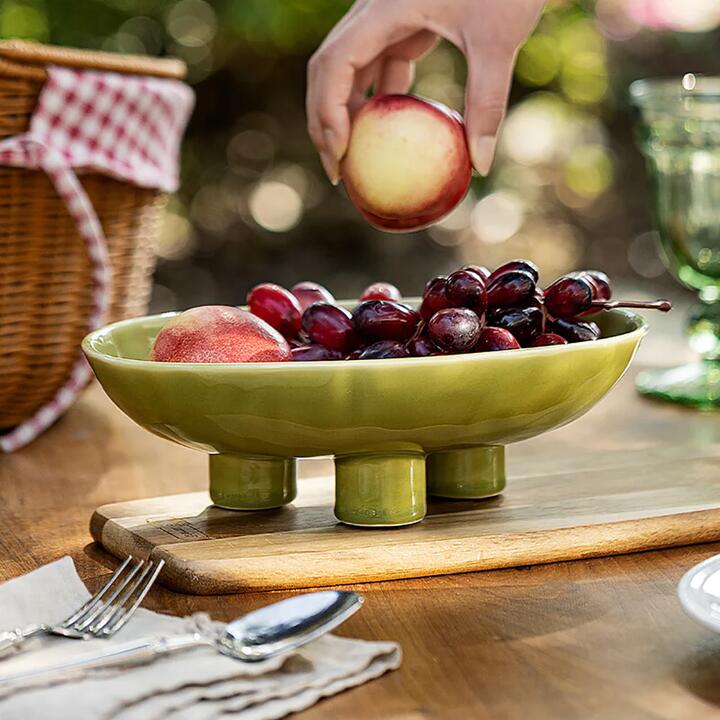 Modern SweetHome Three-Legged Fruit Plate - Green