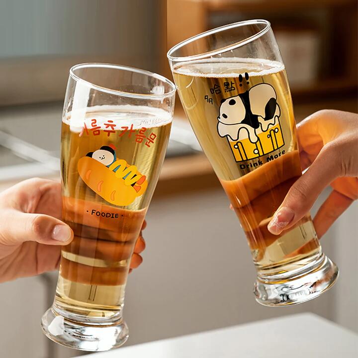 Modern SweetHome Tipsy Panda Beer Glass - 450ml