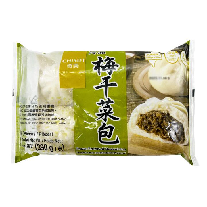 Chimei Frozen Preserved Mustard Buns - 6 Pieces, 390g