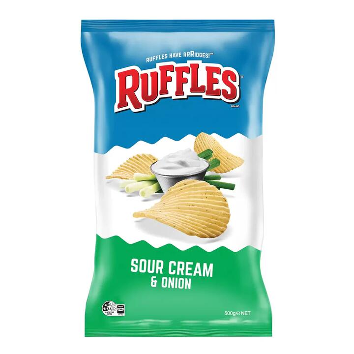 Ruffles Sour Cream & Onion Chips - 500g