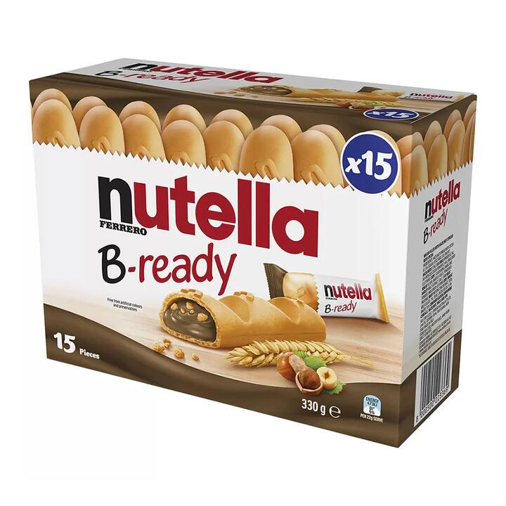 Nutella B-ready Hazelnut Chocolate Biscuit Sticks - 15 Packs x 22g