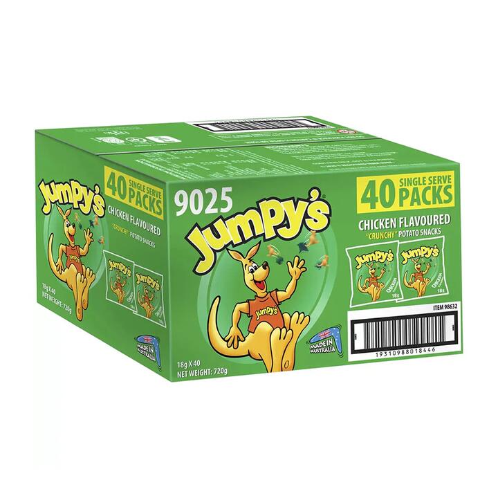 Jumpy's Chicken Flavoured Potato Snacks - Box of 40 Packs x 18g