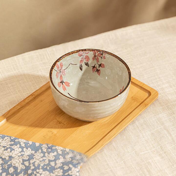 Modern SweetHome Japanese Rice Bowl - Cherry Blossom Design, 5.1 Inch