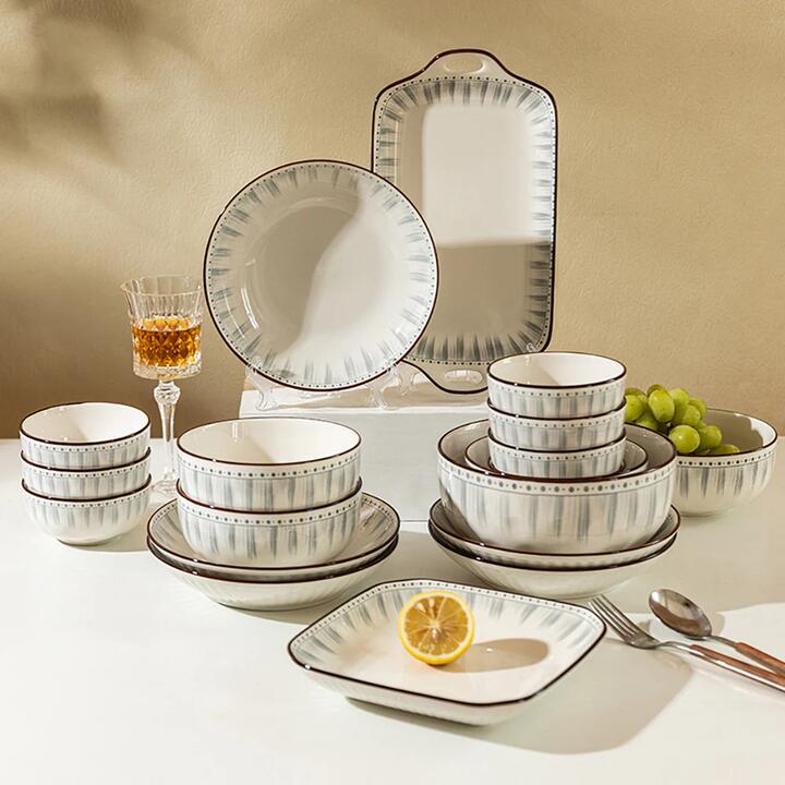 Modern SweetHome Japanese Ceramic Tableware Set for 6 - 32 Pieces
