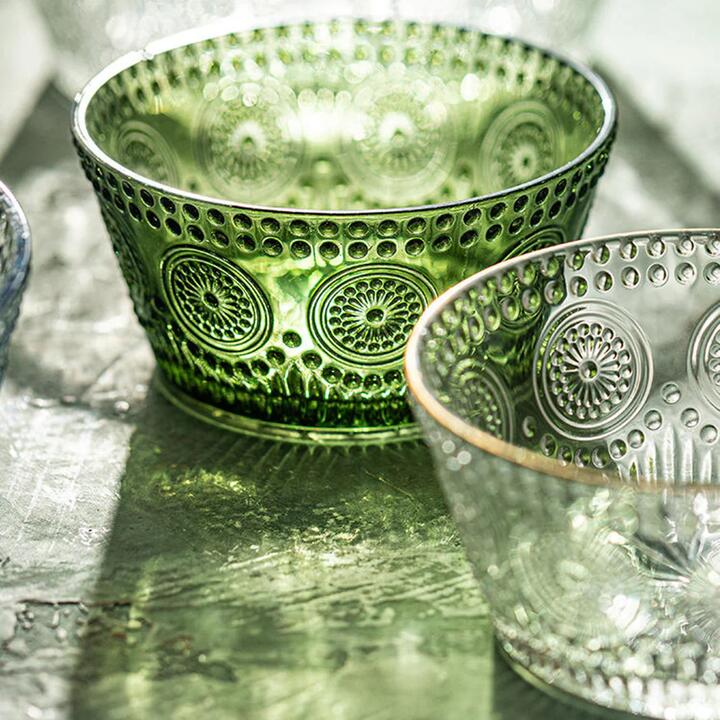 Modern SweetHome Sunflower Small Bowl Green with Dessert Spoon