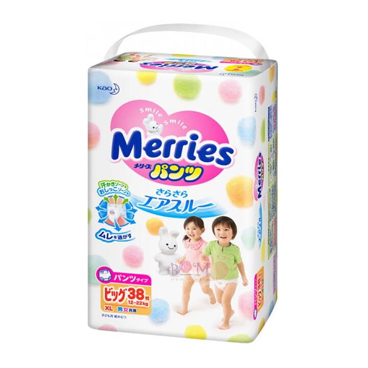 Merries Baby Diapers XL Size 38 Pieces (12-22kg)